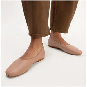 Everlane The Day Glove Ballet Flats Pale Pink Leather Balletcore Minimalist 7.5